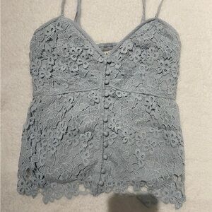 Abercrombie and fitch top baby blue size XS